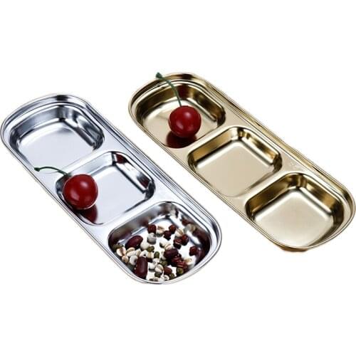 Stainless Steel Plate Seasoning Tray Separate Plate Cutlery Korean Roast Meat Dish Sushi Soy Tableware Korea Food Mini Dish 1pcs