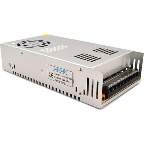 Universal Power Supply 12V 30A 360W Power Transformer 220V To 12V AC Adapter Power Source For LED Strips
