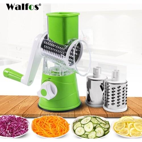 WALFOS Manual Vegetable Cutter Slicer Multifunctional Round Mandoline Slicer Potato Cheese Kitchen Gadgets Kitchen Accessories