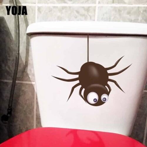 YOJA 22.1X19.3CM Intereting Cartoon Spider Living Room Home Decor Toilet Wall Sticker Decal Art Mural T5-1127