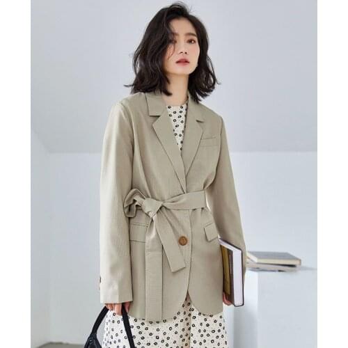 2021 Autumn Womens Fashion Retro French High Quality Sense Of Blazer Hong Kong Style Thin Temperament Jacket With Belt куртка