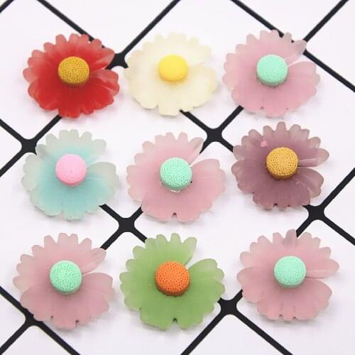 10PCS 18/25mm Cute Kawaii Cute Mixed colorful dasiy Flat Back Scrapbooking DIY Jewelry Craft
