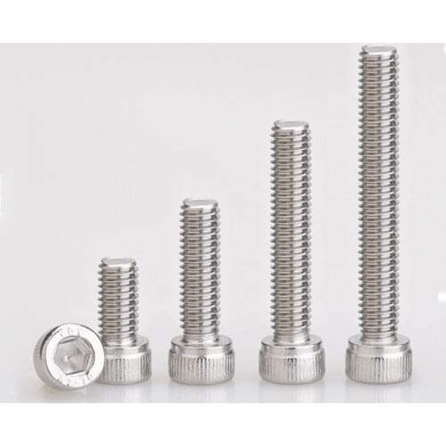 10pcs M3 M4 Cap Head Allen Key Bolts Hex Socket Screws A2 Stainless Steel Fastener