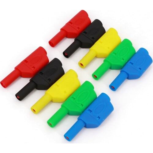 10Pcs Shrouded Fully Insulated Safety 4mm Male Stackable Banana Plug Connector