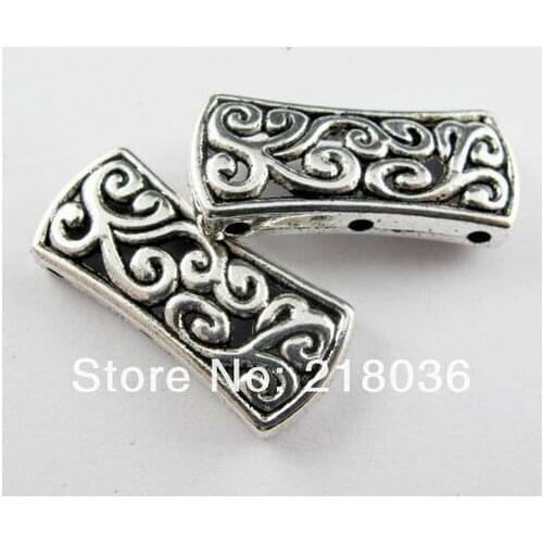 10PCS Tibetan Silver Metal Flower 3-Hole Spacer Bar Beads Connectors For Bracelet Jewelry Making DIY Handmade Accessories M151