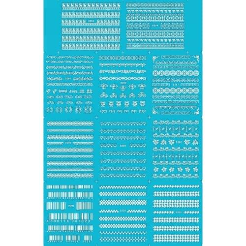 11 PACKS / LOT NAIL TATTOOS STICKER WATER DECAL NAIL ART WHITE BAR CODE CHESS BOARD PLOVER D SERIAL D293-303W