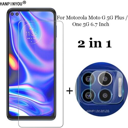 2-in-1 For Motorola MOTO G 5G Plus / One 5G 6.7" Camera Lens Protection Film + Front 9H 2.5D Tempered Glass Screen Protector