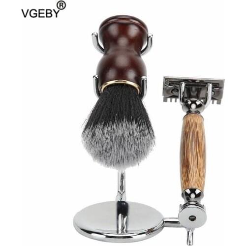 3 In1 Razor Shaving Brush Soap Bowl Stand Electroplating Metal Shaving Knife Stand Men Beard Clean Shaver Kits Set