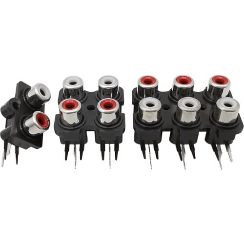 5Pcs 2Hole 4Hole 6Hole RCA Female Socket Connector AV Audio Video input Lotus Row Amplifier Interface