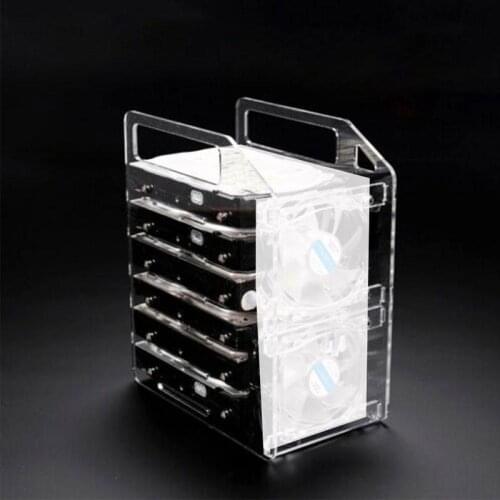 Acrylic Hard Drive Bracket DIY 3.5in Multi-layers Hard Disk Shelf Organizer Box HDD Disk Rack Desk Storage Container