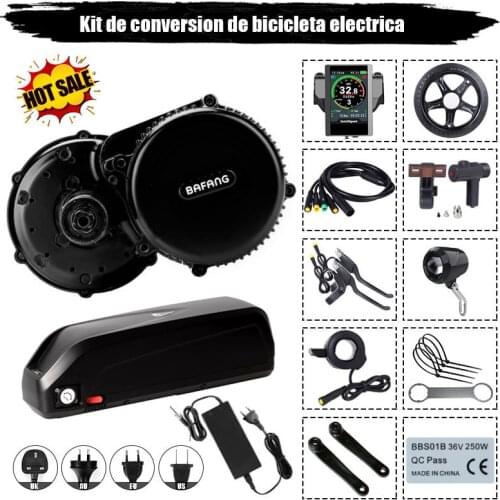 EU No tax 48V 500w Bafang BBS02 mid drive electric motor kit with 48V 13AH 14.5Ah 17.5AH Li-ion battery + charger