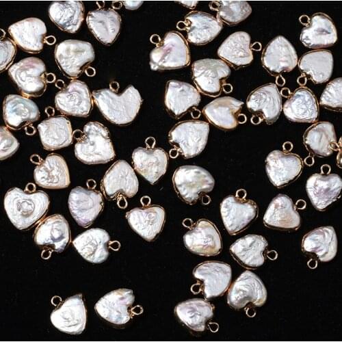 12mm Baroque Natural Freshwater Irregular Pearl Gilt Metal Edging Single Hole Loose Beads DIY Jewelry Clothing Accessories