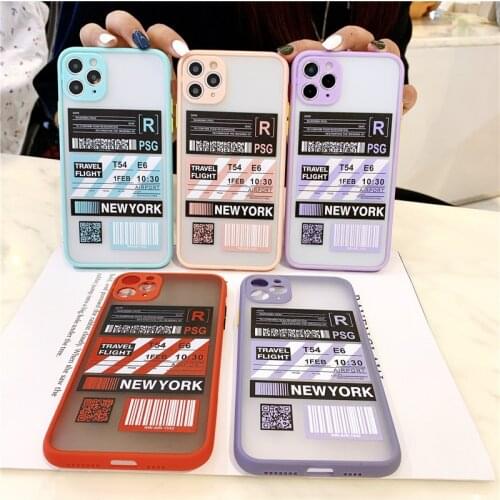 Label pattern Matte Bumper Phone Cases For iphone 12 11 pro Max X XS XR XSMax 7 8 Plus case Soft TPU Silicone Cover