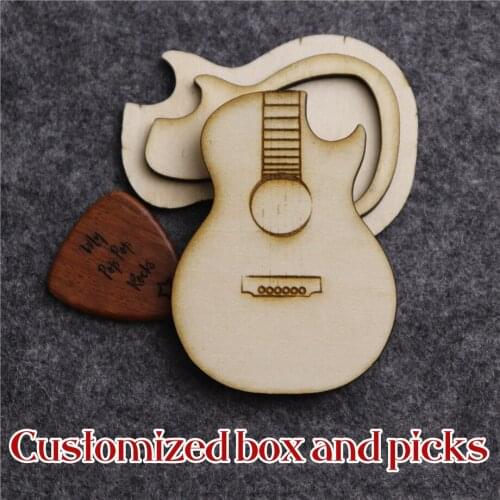 Guitar Pick Holder 1pc Customized Wooden Plectrum Guitar Case Personalized Mediator Storage Box Bass Pack Jazz gift Dropshipping