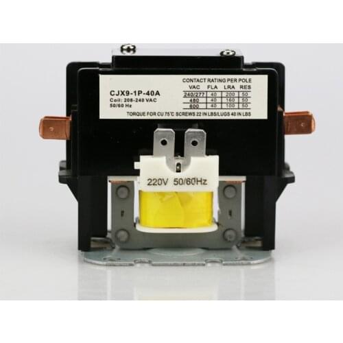CJX9 Series AC Contactor Single Pole Contactor 1P 40A 240VAC Air Conditioner Contactor