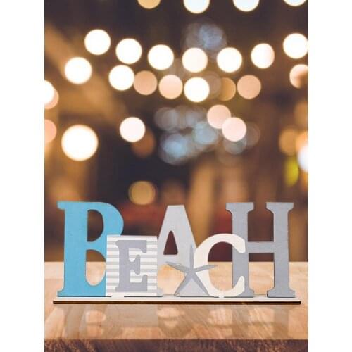 Wooden Letter Shape Ornaments Mediterranean Style Decoration Crafts Accessories New Seaside Holiday Crafts Home Decoration
