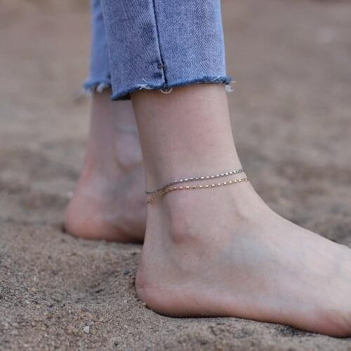 Hot New Style Jewelry Wild Simple and Popular Beach Seaside Chain Summer Woman Anklet Wholesale Barefoot on Leg Chain Gift