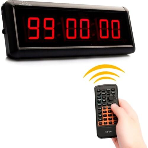 6 Digits Wall LED Countdown Clock IR Remote Display Board Gym Fitness Training Count Up Countdown Timer For Escape School Speech