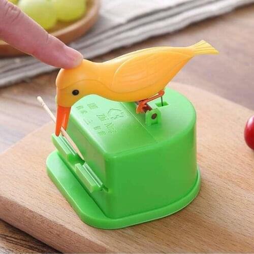 Toothpick Box Smart Toothpick Can Cute Bird Toothpick Box Tube Pressing Toothpick Box Home Living Room Storage Box