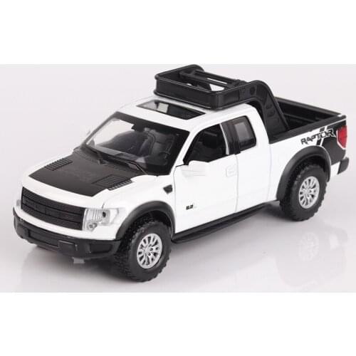 1:32 Scale Cars Zinc Alloy Model for Ford Raptor Sound and Light Pull Back Cars Hot Wheels Children Toys Abs Blaze Truck Toy