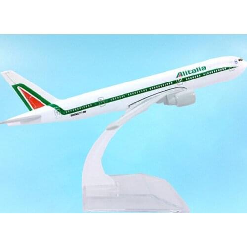 1:400 Alitalia Italy Airplane 777 B777-200 Model Toys Alloy Aircraft Plane Airliner Display Gifts Collection Display Souvenir