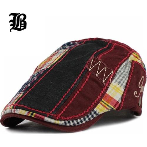 [FLB] Wholesale Patchwork Beret Hat Casquette Cotton Hats For Men And Women Fitted Visors Sun Hat Gorras Flat Caps Adjustable