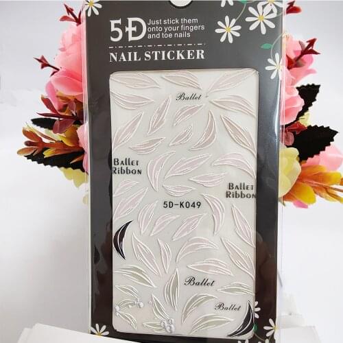 5D Nail Sticker Anaglyph Effect Ballet Ribbon Petals Nail Art Decorations Manicure Accessories Stick onto Your Fingers Toe nails