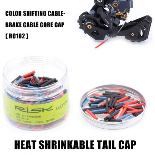 RISK 50pcs Heat Shrink Bicycle Inner Cable Cap Brake Shifter Wire End Tips Cycling Parts Derailleur Shift Cables End Caps