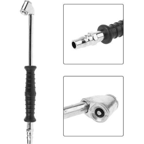 New 1 Pc Auto Car Motorcycle Long Reach Tire Air Inflator Dual Head Type Chuck Valve Vehicle Car Motorbike Accessories