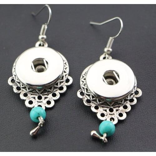 Wholesale 12Pairs/lot New Fashion Women Girls' 18mm Snap Charm Button Earrings Diy Snap Earrings Jewelry