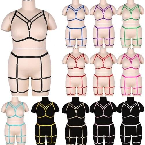 Full Strappy Harness Set Women Stocking Belt Plus Size Body Bondage Suspenders Sexy Lingerie Harness Fashion Gothic Garter Belt