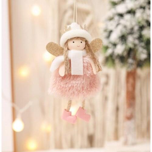 Christmas Plush Angel Girl Boy Dolls Xmas Tree Ornament Natal Noel Deco Christmas Decorations for Home New Year 2021 Kids Gift