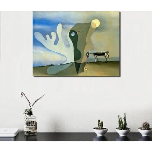 Salvadoer Dalies The Spectral Cow Wall Art Canvas Poster And Print Canvas Painting Decorative Picture Living Room Home Decor HD