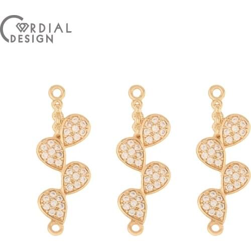 Cordial Design 50Pcs 10*29MM Jewelry Findings & Components/CZ Charms/Earring Accessories/Hand Made/DIY Making/Earring Connectors