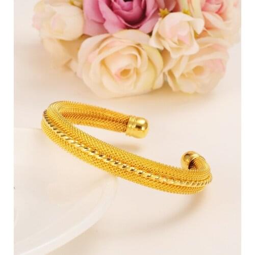 Mesh Bangle for Women Gold Color Bracelets Jewelry Bendable Trendy Accessory men bracelet bangle charms jewelry