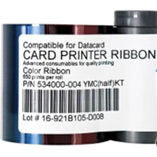 Compatible 534000-004 ymCKT Helf Panl Color Ribbon 650 Prints 1 Roll For Use in Datacard SP35 SP55 SP75 SD260 SD360 Card Printer