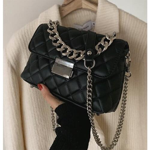 Texture Chain Crossbody Bag for Women 2021 Simple Luxury Shoulder Bag Female Fashion Brand Design PU Leather Purse and Handbag