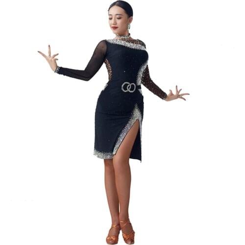 L-2044 High quality new national standard Latin dance dress competition custom high-end rumba cha-cha dance dress for adults