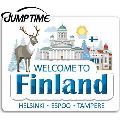 Jump Time for Finland Vinyl Stickers Helsinki Travel Sticker Laptop Luggage Car Bumper Decal Waterproof Car Accessories