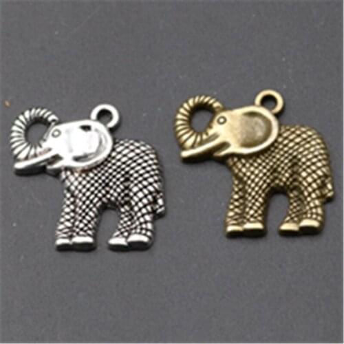 WKOUD 10pcs Silver Color/Bronze African Elephant Charm Alloy Pendant For Necklace Bracelet DIY Jewelry Handmade A794