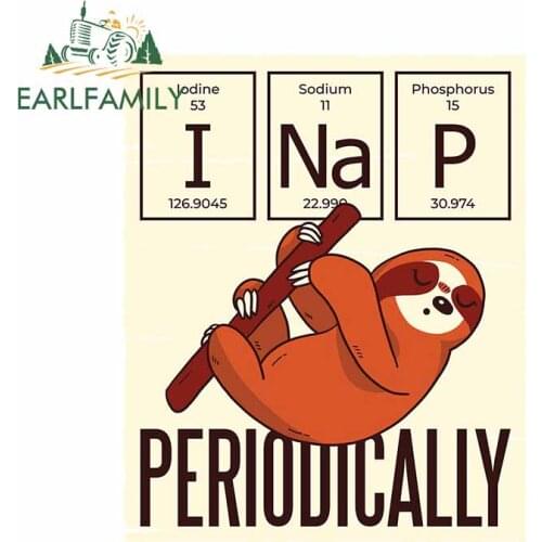 EARLFAMILY 13cm x 10.6cm For Sloth Sleeps Funny Car Stickers Custom Printing Decal Graffiti Sticker Laptop For JDM SUV RV