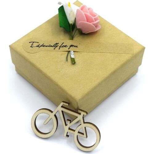 20PCS 40mm Wooden Bicycle Bike Cutout Veneers Slices DIY Crafting Ornament For Wedding Engagement Festival Theme Party 1811302