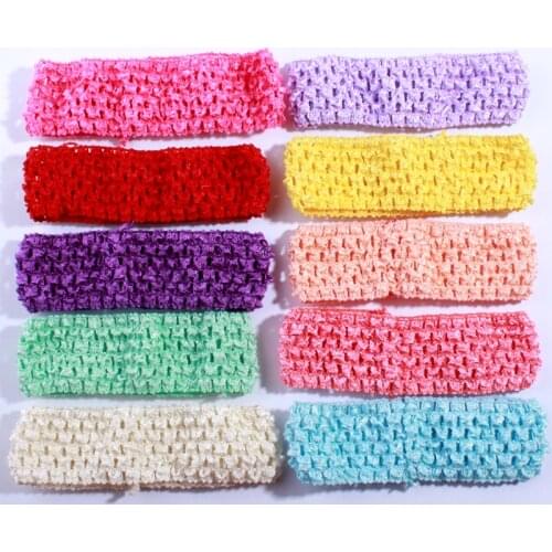 200PCS 4*28CM Fashion Crochet Elastic Band For Head Wear Hollow out Knit Elastic Ribbon Band Hair Tie For Garment Accessory