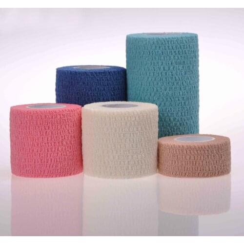 3 Roll Medical Cotton Self Adhasive Elastic Wrap Gauze Bandage Fbric 7.5cm Multi Color