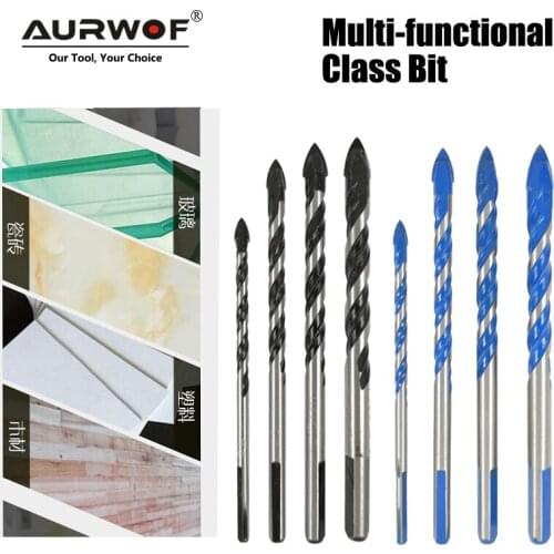 LAVIE 4pcs 6mm 8mm 10mm 12mm Multi-functional Glass Drill Bit Triangle Drill Bits For Ceramic Tile Concrete Glass Marble DB02060