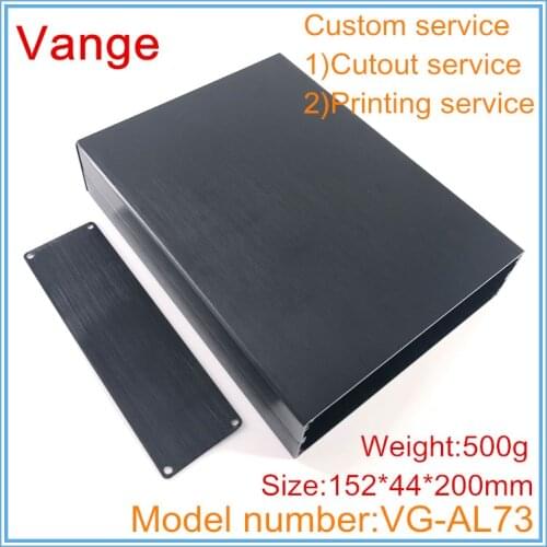 4pcs/lot black brush surface split extrusion box 152*44*200mm 6063-T5 Aluminum enclosure housing for instrumentation apparatus