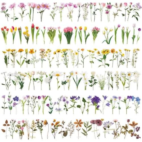 40pcs Flower Stickers for Notebooks Butterfly Stationery Stickers DIY Diary Bullet Journal Decoration Sticker Album Scrapbooking