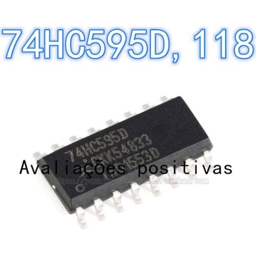 50PCS-500PCS 2021+ Brand new original 74HC595D,118 SOIC-16 74HC595D SOIC16 8-bit serial or parallel output shift register