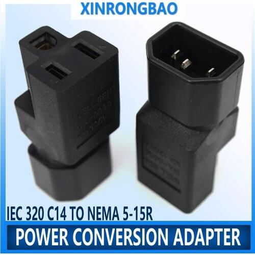The IEC 320 C14 is suitable Nema 5-15r AC adapters 3Pin Male to US Female Computer room server power conversion adapter PLUGUE A