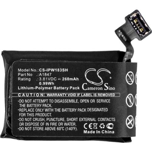 Cameron Sino 260mAh battery for APPLE A1860 Watch Series 3 38mm 3 GPS 38mm A1847 Smartwatch Battery